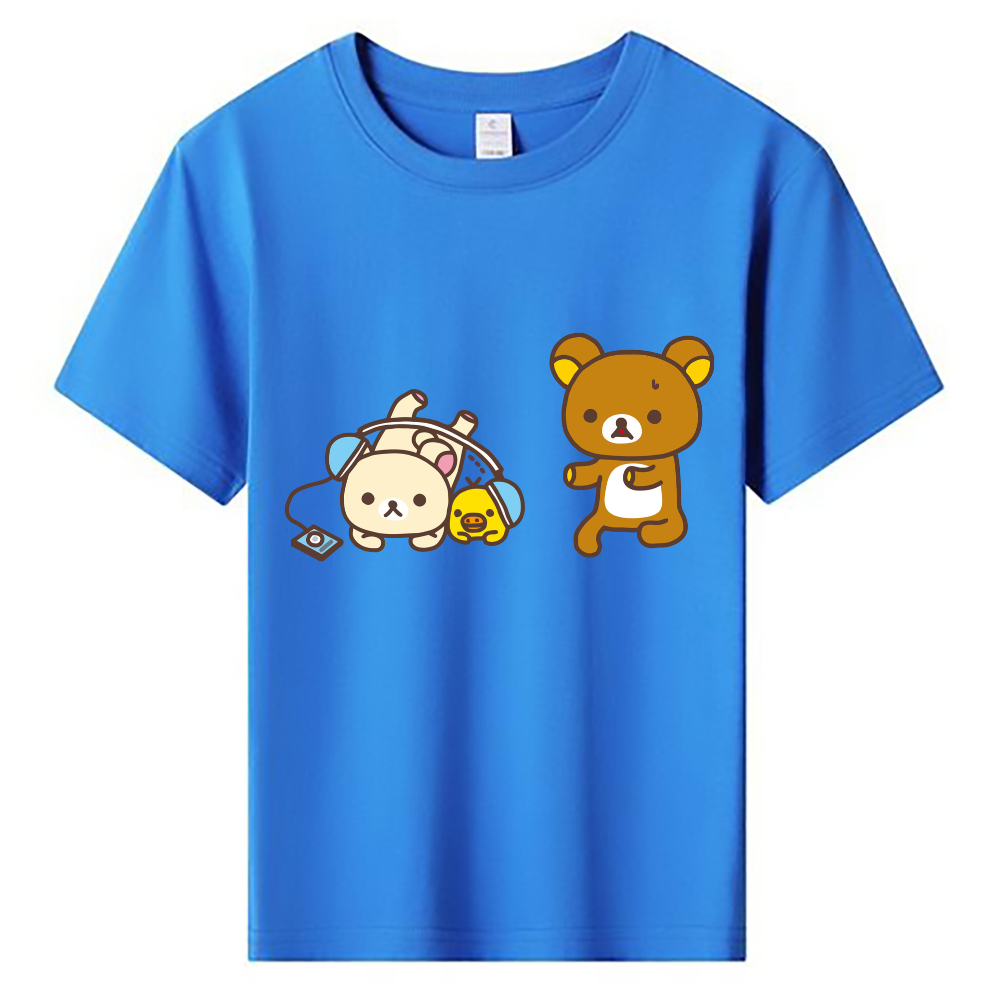 （画像用） リラックマ リラックマ キイロイトリ Rilakkuma Korilakkuma Kiiroitori 綿100％キッズTシャツ（フロントプリント）
